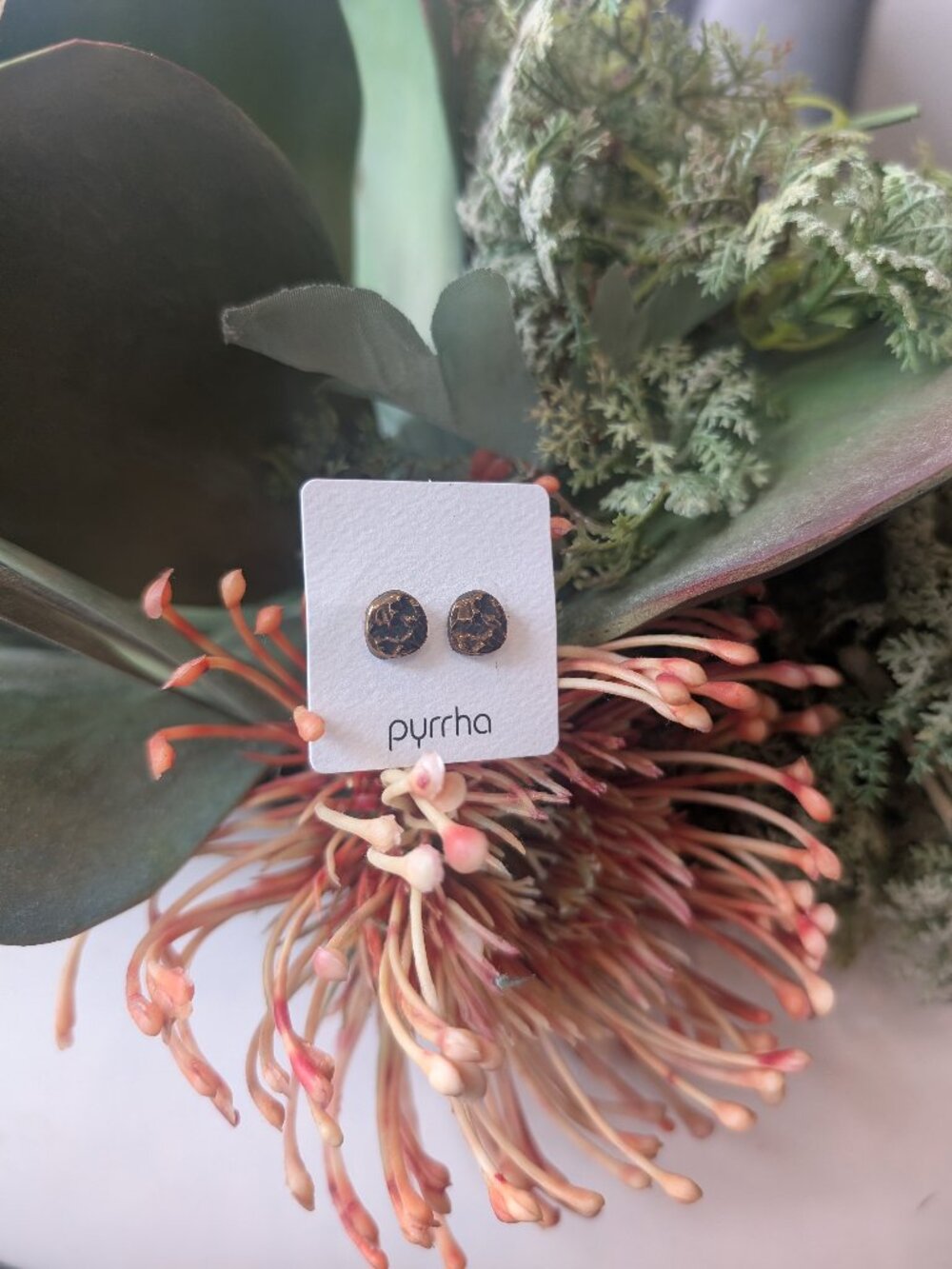 Pyrrha Bronze Textured Stud
